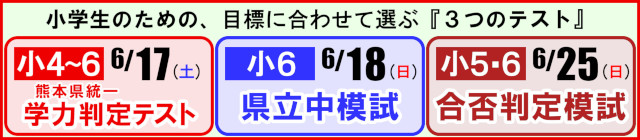 小学生のための　目標に合わせて選べる「３つのテスト」