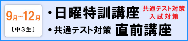 中３日曜特訓（共通テスト対策・入試対策）